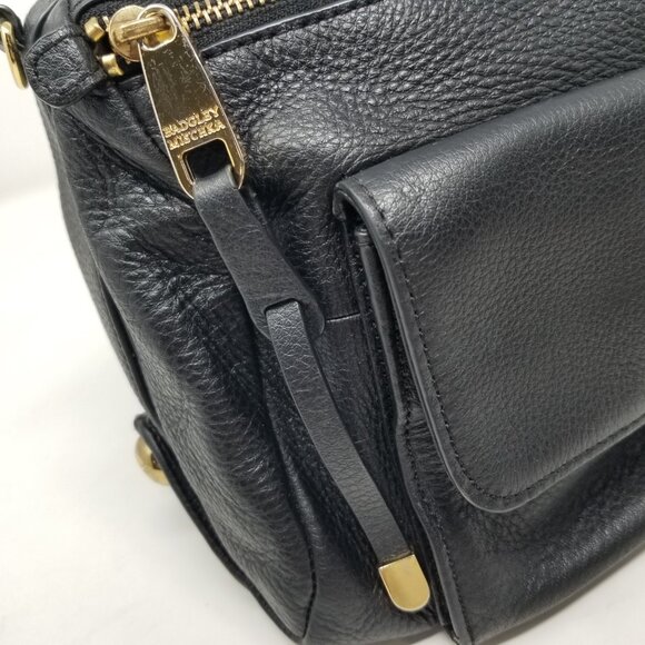 Badgley Mischka Black Leather & Gold Handbag & Crossbody Messenger Bag Handbags - Picture 10 of 16